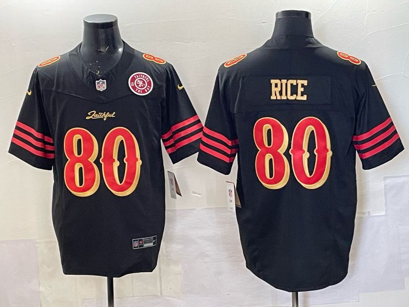 Men 2025 San Francisco 49ers #80 Rice black 5th generation Nike Limited NFL Jersey style  0017->san francisco 49ers->NFL Jersey
